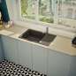 Preview: SCHOCK FOMD100LSAGON Formhaus D-100LS-A Onyx Unterschrank 60 cm Einbauspüle aufliegend CRISTALITE®